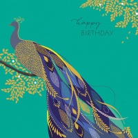 Peacock Happy Birthday Card By Sara Miller London